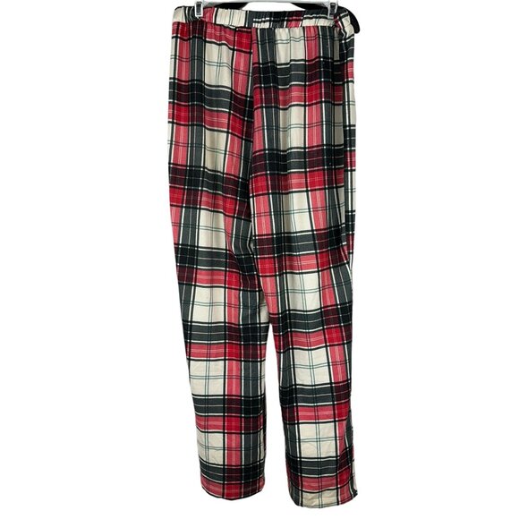 Versona Womens Plaid Lounge Pants Medium Elastic Waist Red Black - Picture 7 of 9